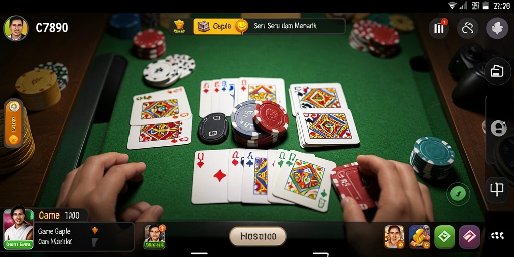 Tampilan gameplay seru dari C7890 yang menampilkan aksi Gaple.