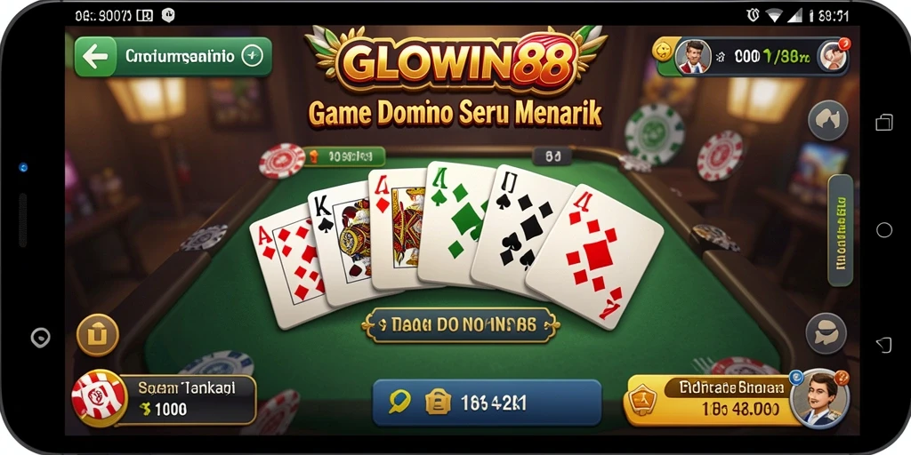 Tampilan gameplay GLOWIN88 dengan berbagai mode permainan Domino.