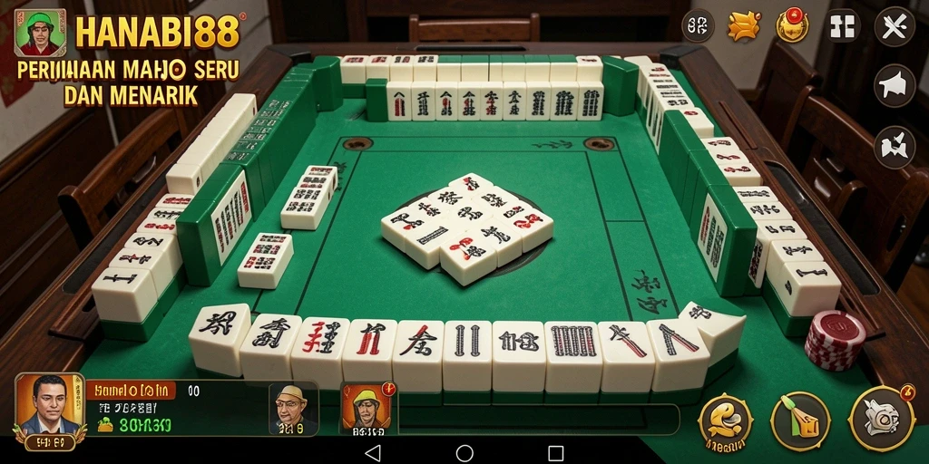 Tampilan gameplay Mahjong yang seru dan interaktif.