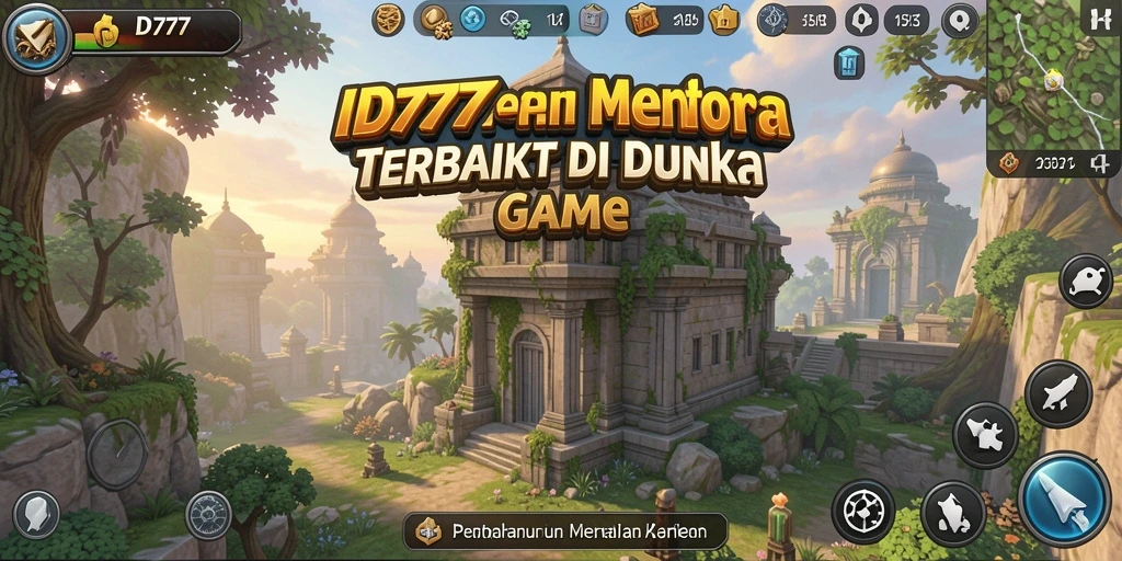 Tampilan gameplay seru dalam ID777 dengan strategi pertahanan menara.