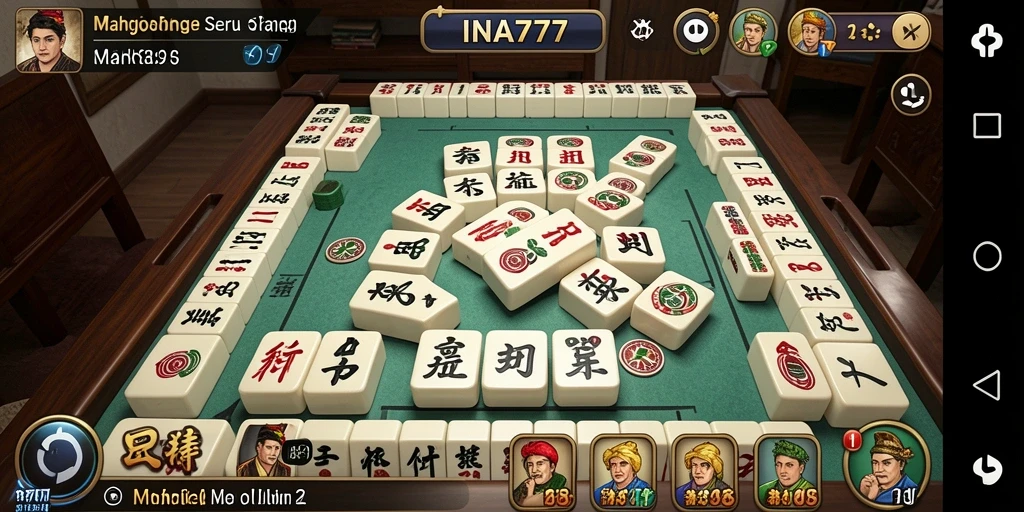 Tampilan gameplay seru di INA777 dengan desain Mahjong yang menarik.