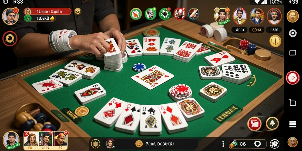 Tampilan gameplay RR33 yang seru dan interaktif dalam permainan Gaple.