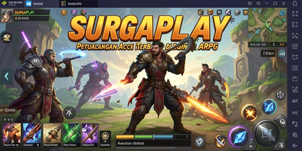 Tampilan gameplay menegangkan dalam SURGAPLAY dengan grafis yang mengagumkan.